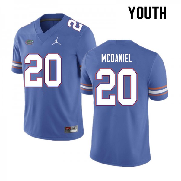 Youth #20 Mordecai McDaniel Florida Gators College Football Jerseys Blue